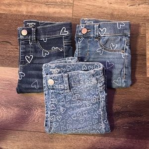 Wonder Nation Girls Heart Jeggings Bundle 7-8